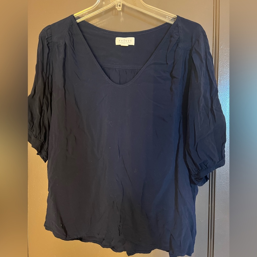 Velvet by Graham & Spencer Navy Blouse